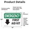 Signmission First Aid Kit, 14 in W x Rectangle, Vinyl Decal OS-2PACK-EM-D-1014-L-10326 - alternate 3